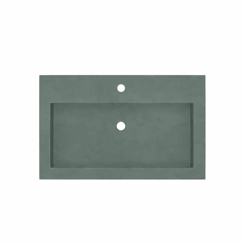 30" NativeStone Trough Drop-in Rectangular Bathroom Sink