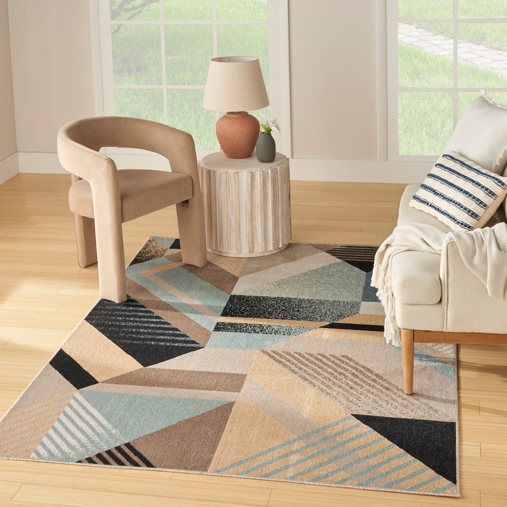 Nourison Washable Decor Indoor only Machine Washable Modern Vintage Area Rug