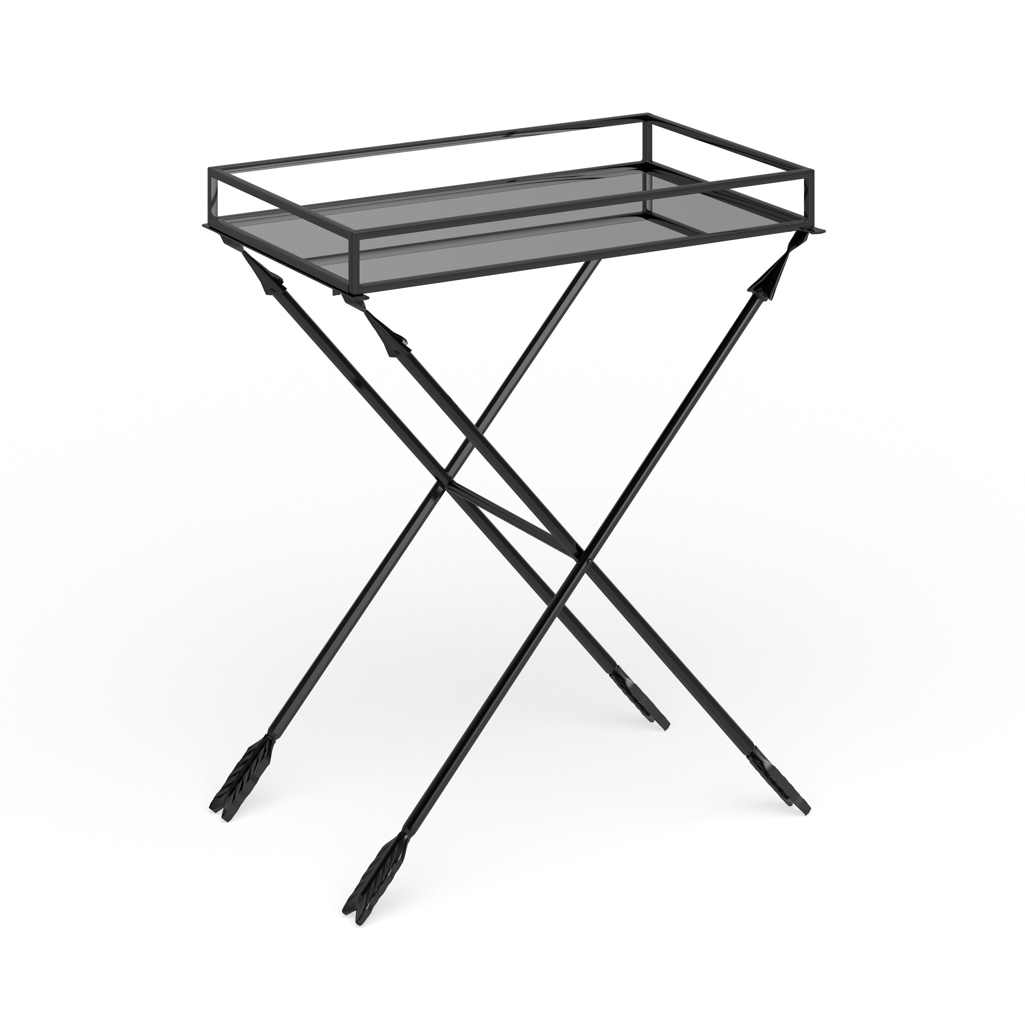 Silver Orchid Jalabert Arrow Metal Accent Table 21x14x26 On