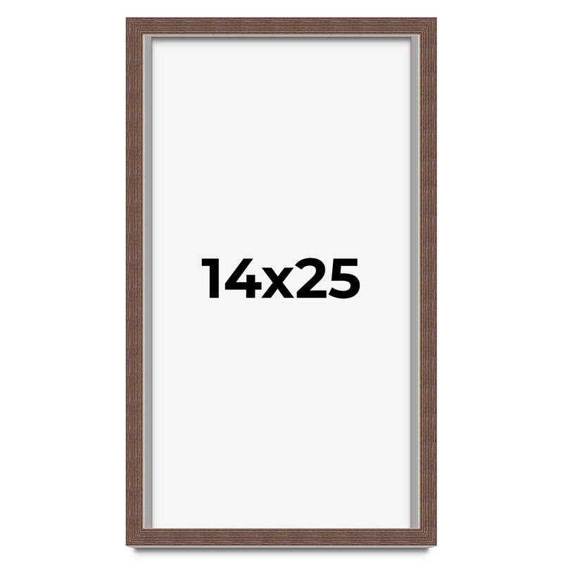 14x25 Shadow Box Frame Brown | 1.125 inches Deep Real Wood Rustic