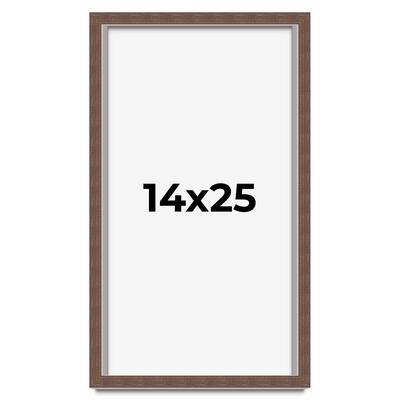 14x25 Shadow Box Frame Brown | 1.125 inches Deep Real Wood Rustic