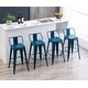 preview thumbnail 2 of 30, Metal Bar Stools Set of 4,Bar Stool with Low Back for Indoor/Outdoor Barstools