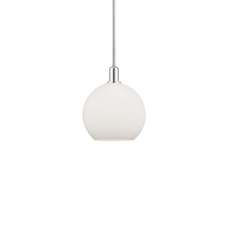 Innovations Lighting 716-1S-15-12 Athens Pendant Athens 12" Wide - Polished Nickel / Matte White