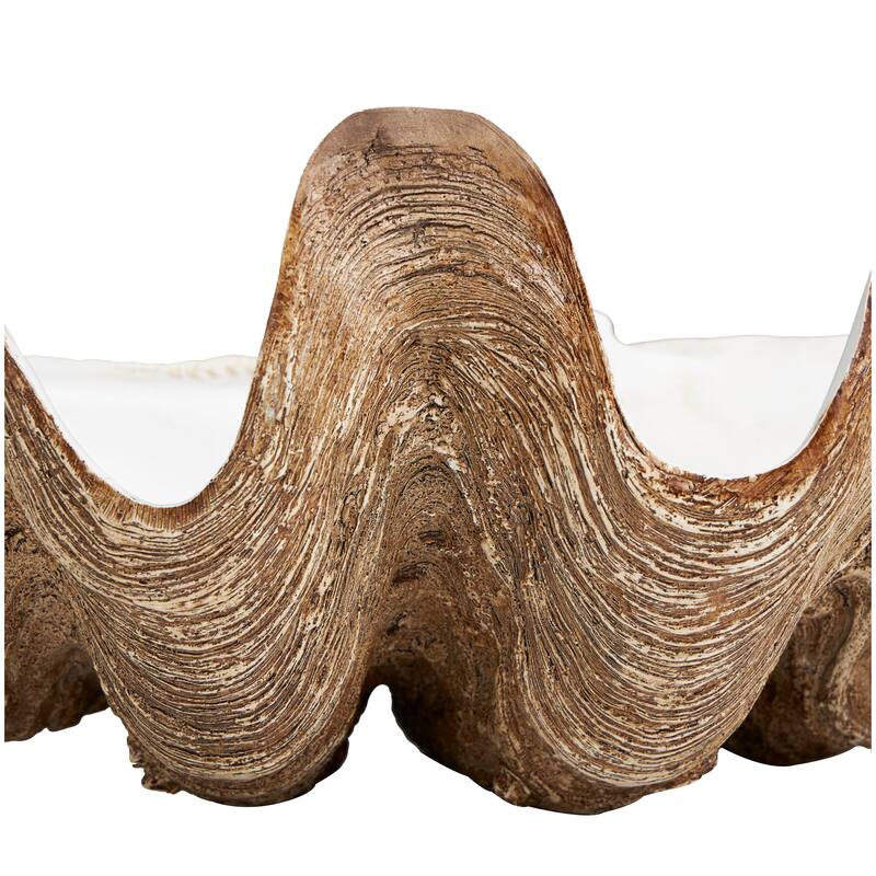 White Polystone Shell Decorative Decorative Bowl