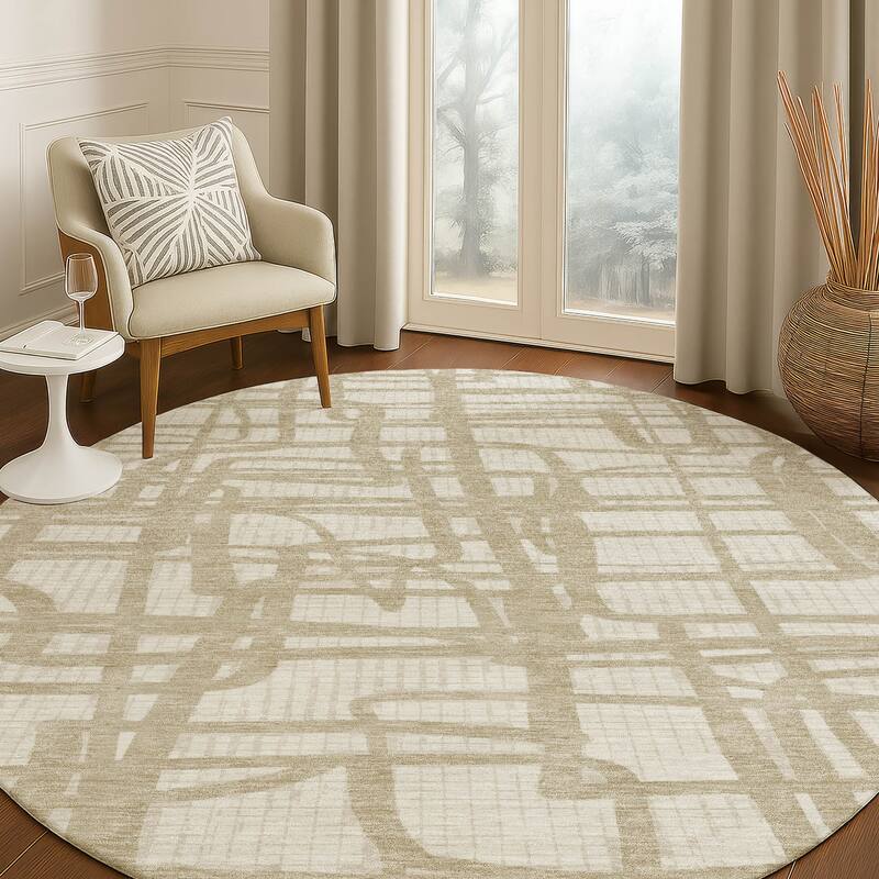 Machine Washable Indoor/ Outdoor Modern Centurion Chantille Rug