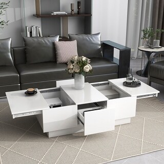 39.3" Extendable Coffee Table with Storage and Drawers - Bed Bath ...