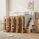 preview thumbnail 1 of 18, Twin Size Loft Bed with Two-Tone Storage Stairs and Pull-Out Wardrobes White