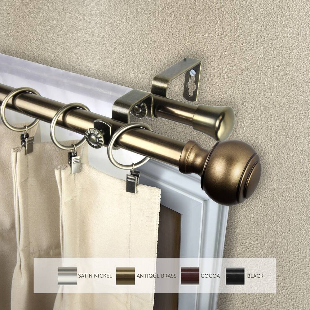 InStyleDesign Vesper Adjustable Double Curtain Rod 13/16 inch dia.