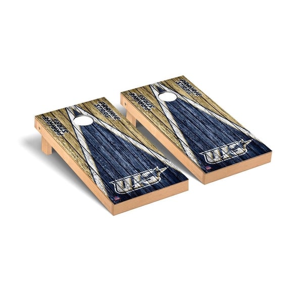 slide 2 of 5, Illinois Springfield UIS Prairie Stars Weathered Cornhole Board Set