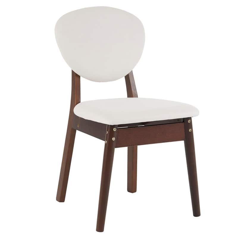 Mid-Century Wood Dining Set with Fabric Chairs,5-Pcs Set,Natural Oak Finish