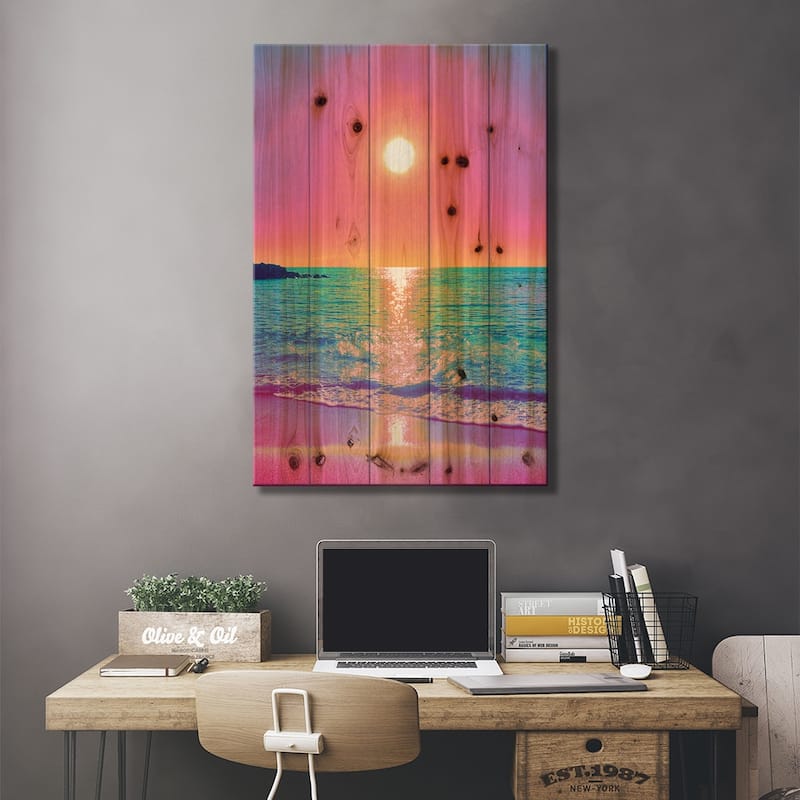 Prismatic Brilliance Print On Wood by Nathan Head - Multi-Color
