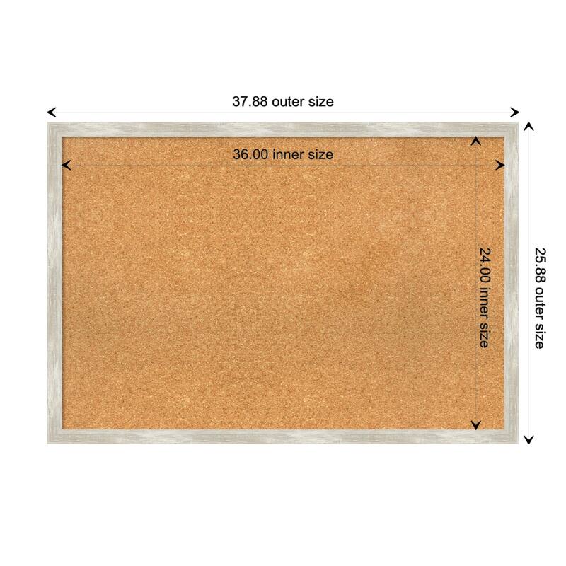 Crackled Metallic Narrow Narrow Framed Cork Bulletin Memo Board