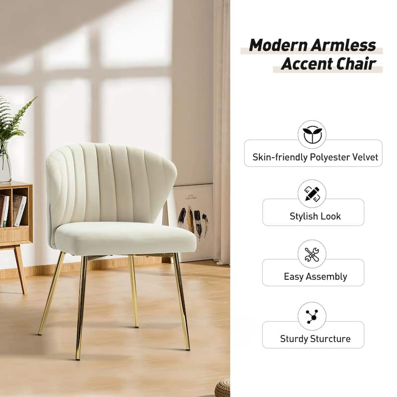 Barbara Side Chair with Metal Base Set of 4 by HULALA HOME
