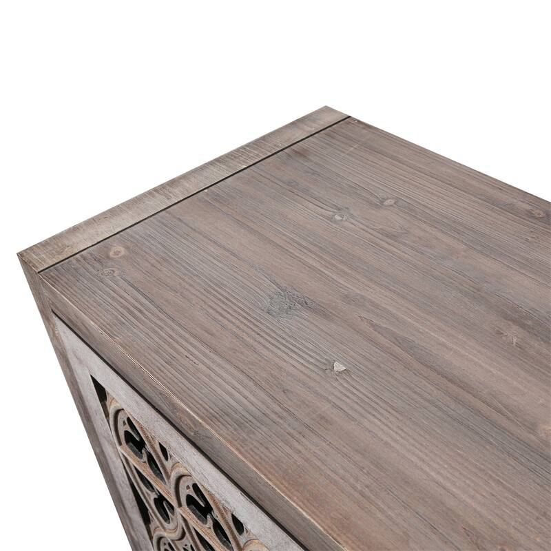 Hollow Four Door Antique Cabinet, American Country Style,TV Cabinet