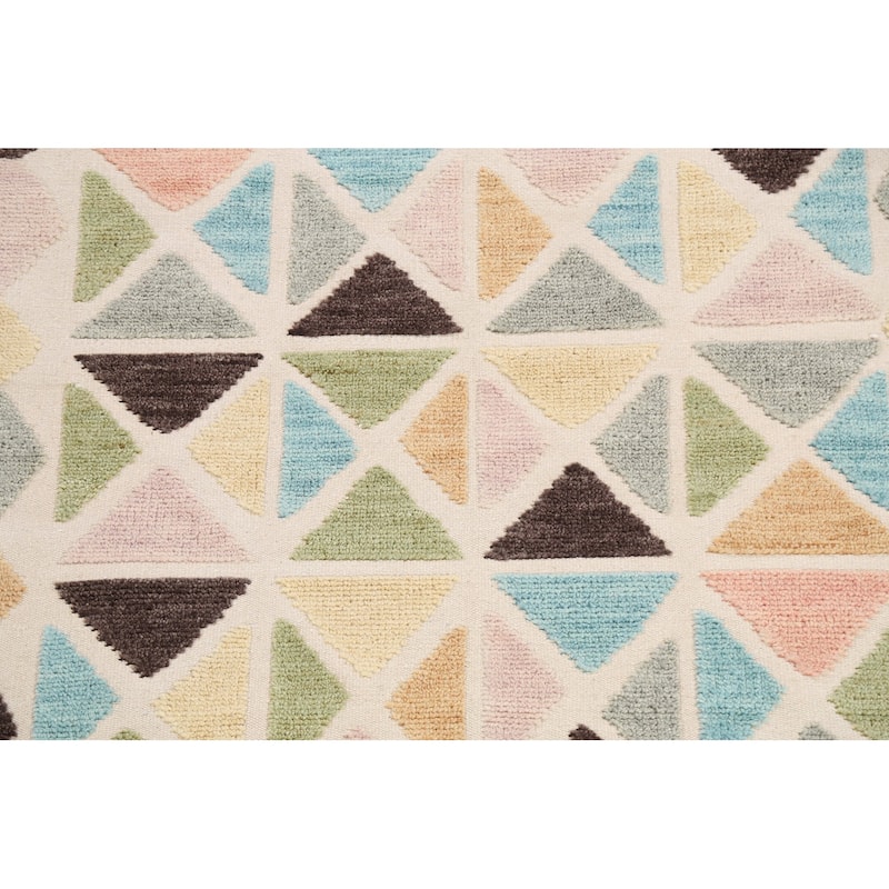 Contemporary Moroccan Oriental Area Rug Wool Handmade Carpet - 4'7" x 6'6"