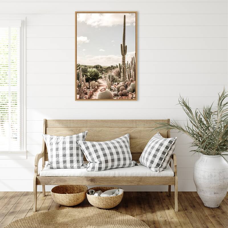 Cactus Farm by Shot by Clint Framed Canvas Wall Art Print - Sylvie Natural