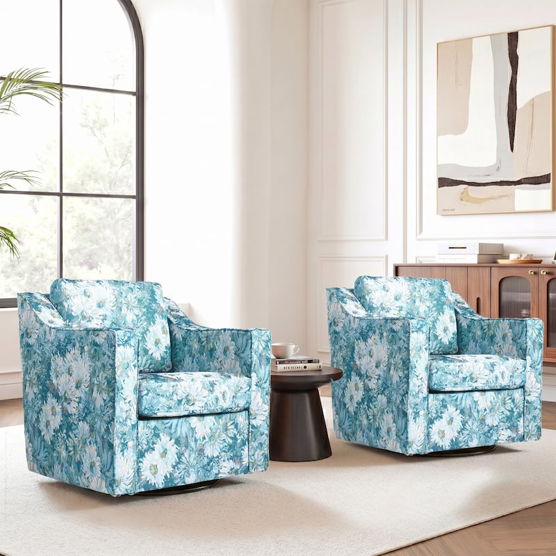 Modern Swivel Upholstered Armchair Accent chair Set of 2