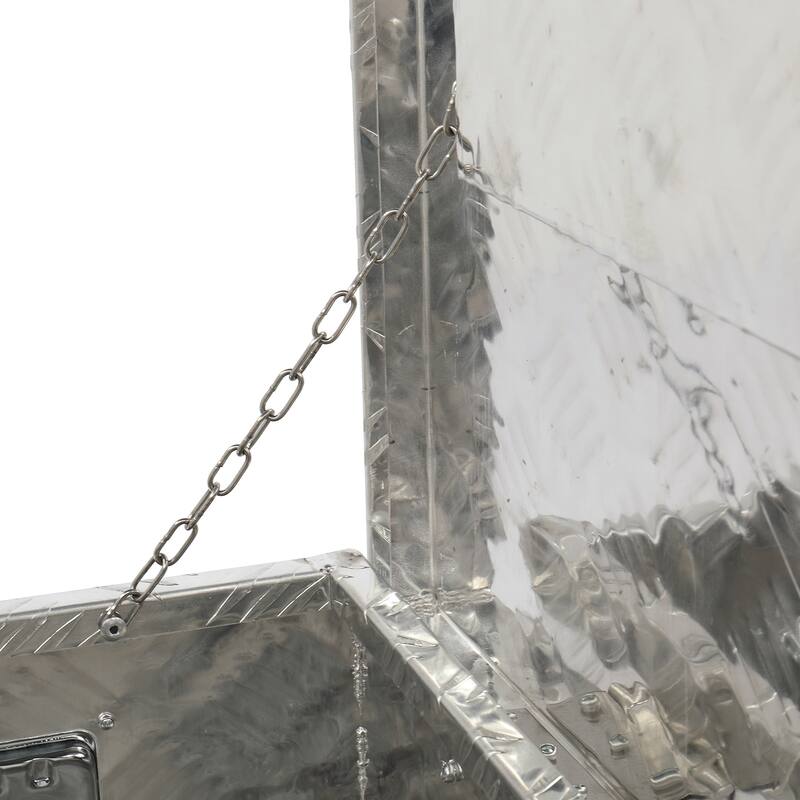 30" Elegant 5-Strips Pattern Aluminum Tool Box Silver