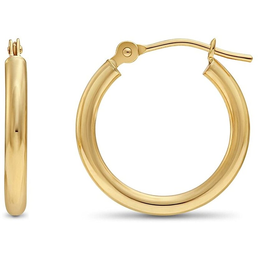 14k Polished 2mm Round Hoop Earrings 14k Polished 2mm Round Hoop Earrings
