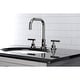 preview thumbnail 1 of 19, Kingston Brass Manhattan 8 in. Widespread Bathroom Faucet Polished Nickel