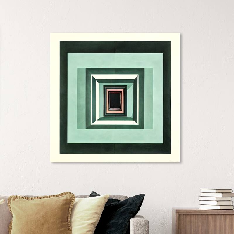 Wynwood Studio Abstract Smells like mint Green and Cream White Modern & Contemporary Wall Art Canvas Print - 40 x 40