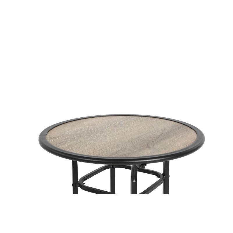 3pcs Outdoor Bar Set, Patio Bar Table and Chairs Set, Bar Height Patio Set - 2 x Swivel Bar Chairs , 1 x Round Bar Table