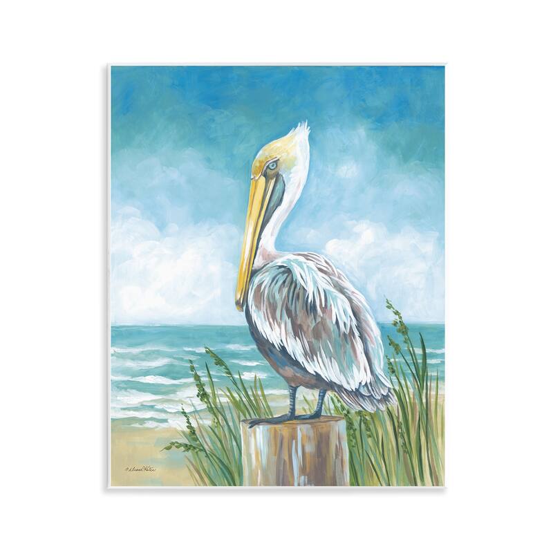 Stupell Pelican Perched near Shore Wall Plaque Art Design By Diane Kater - 11 x 14