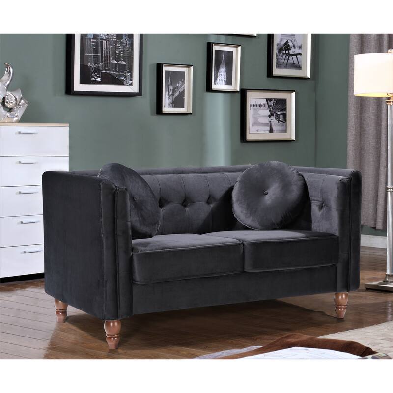 Roberta Velvet 2-Piece Set-Sofa & Loveseat