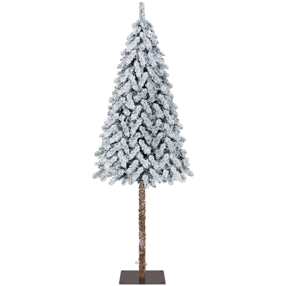 Yaheetech Snow Flocked Artificial Christmas Tree with Lights for Home Party, Green