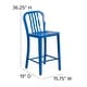 preview thumbnail 85 of 116, 2 Pack 24'' High Metal Indoor-Outdoor Counter Height Stool w/ Vertical Slat Back