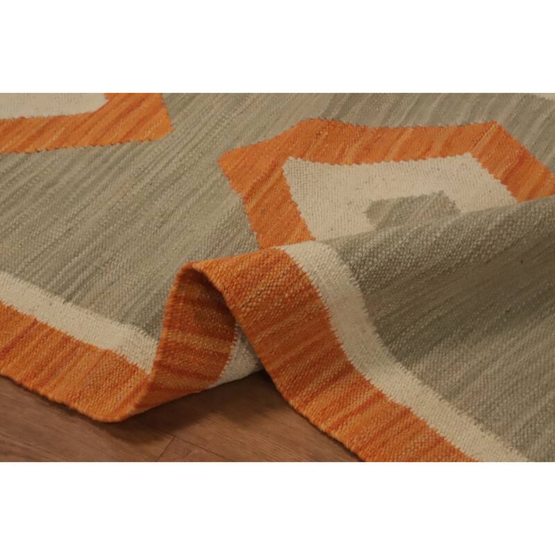 Hand Woven Oriental 100% Wool Carpet Southwestern Tribal Multi-Colored Kilim Runner Rug - 5' 9'' X 2' 0''