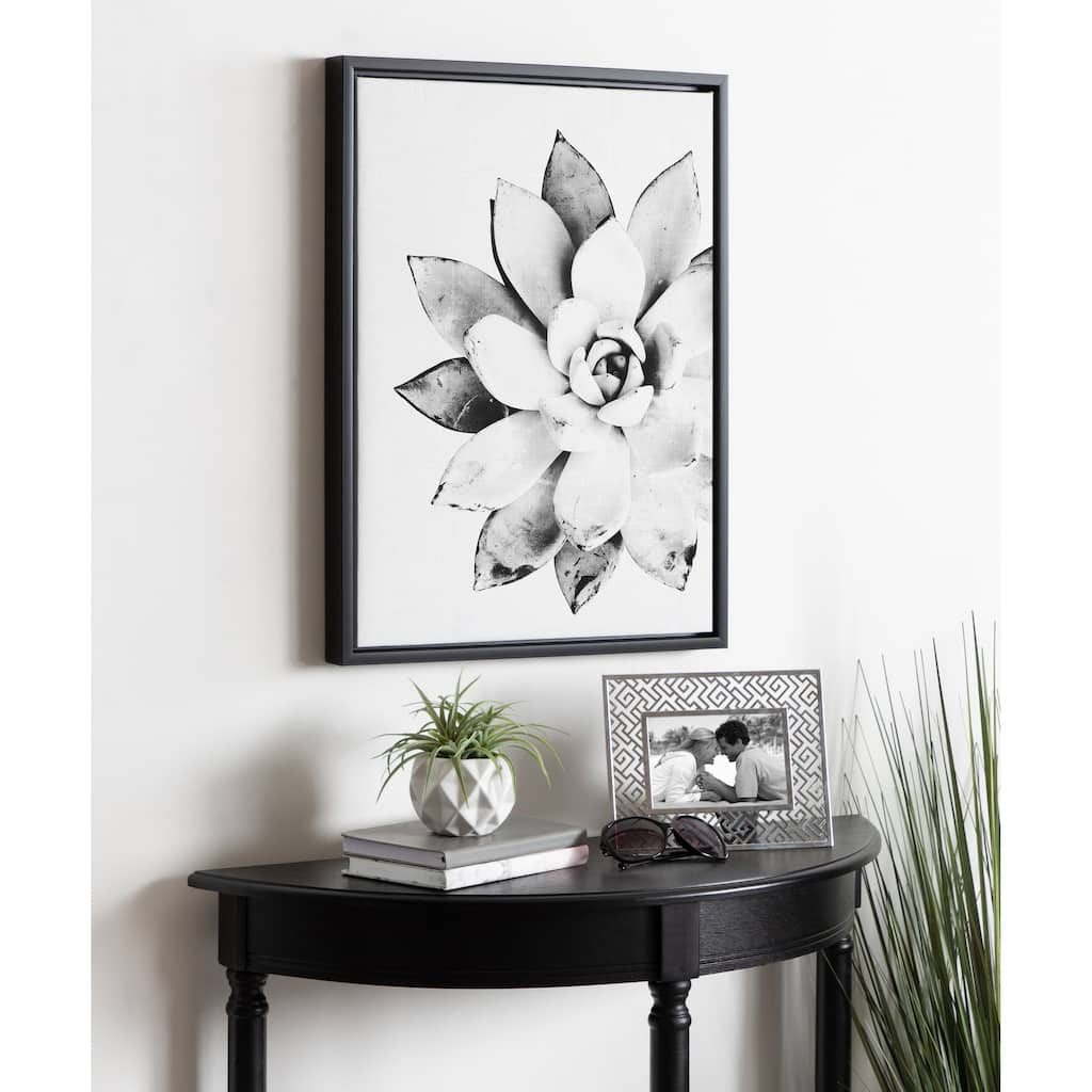 Kate and Laurel Sylvie Succulent Framed Canvas by Simon Te Tai
