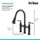preview thumbnail 53 of 66, Kraus Allyn Traditional 3-Function Bridge Pulldown Kitchen Faucet