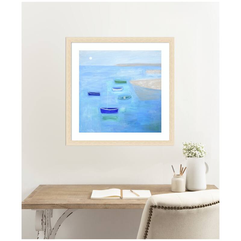 Kate and Laurel Framed Art Calm Waters by Guilana Lazzerini