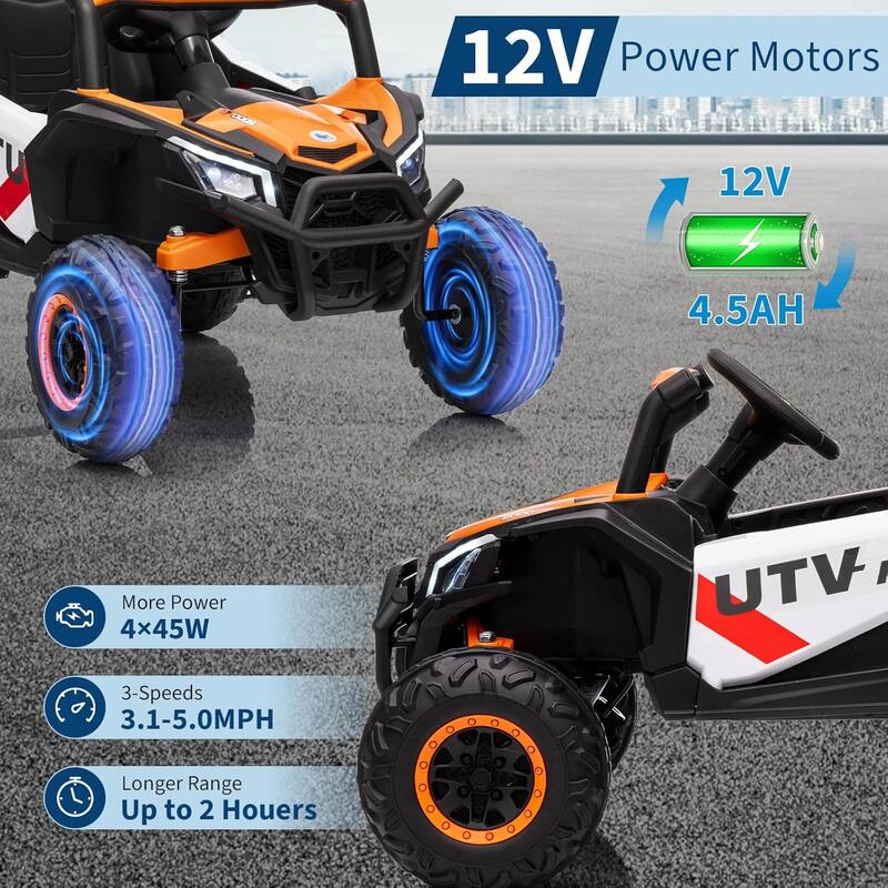 12V Kids Ride On Car,UTV Truck with Remote Control,Electric Vehicle with 4 Spring Suspension