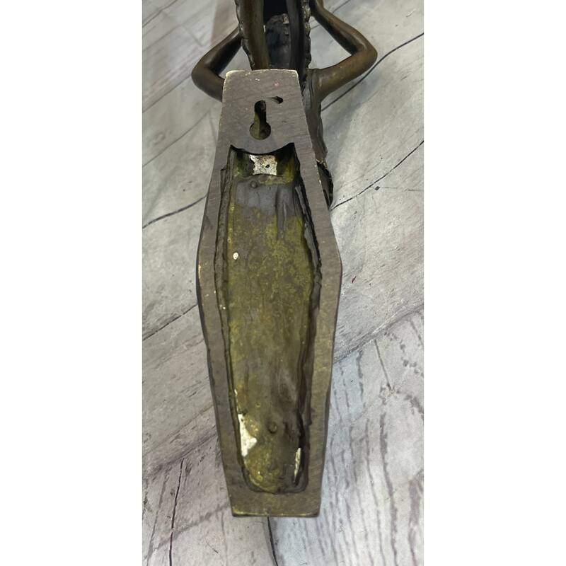 Wall Mounted Hanging Figural Female Bronze Metal Candle Holder Candelabra Sconce Sculpture