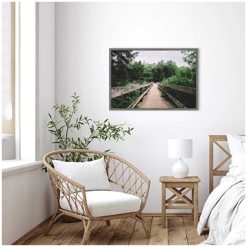 Kate and Laurel Sylvie Pathway to the Forest Landscape Framed Canvas by Patricia Hasz of Patricia Rae Photography