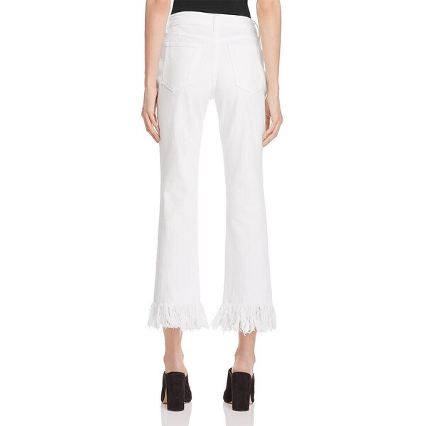 white capri jeans with fringe