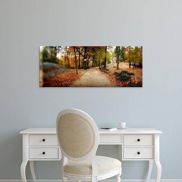 Easy Art Prints Panoramic Images's 'Walkway in a park, Central Park, Manhattan, New York City' Premium Canvas Art