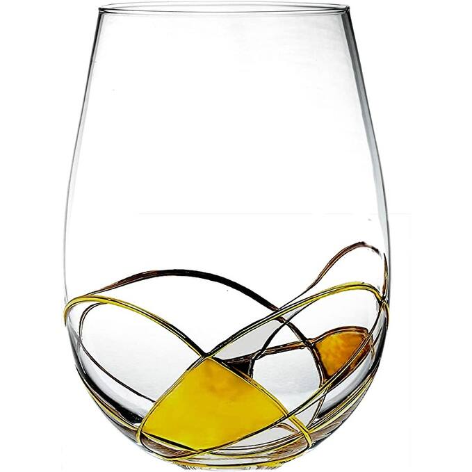 Bezrat Set Of 2 tumblers with Gold Shade colored Mosaic Design