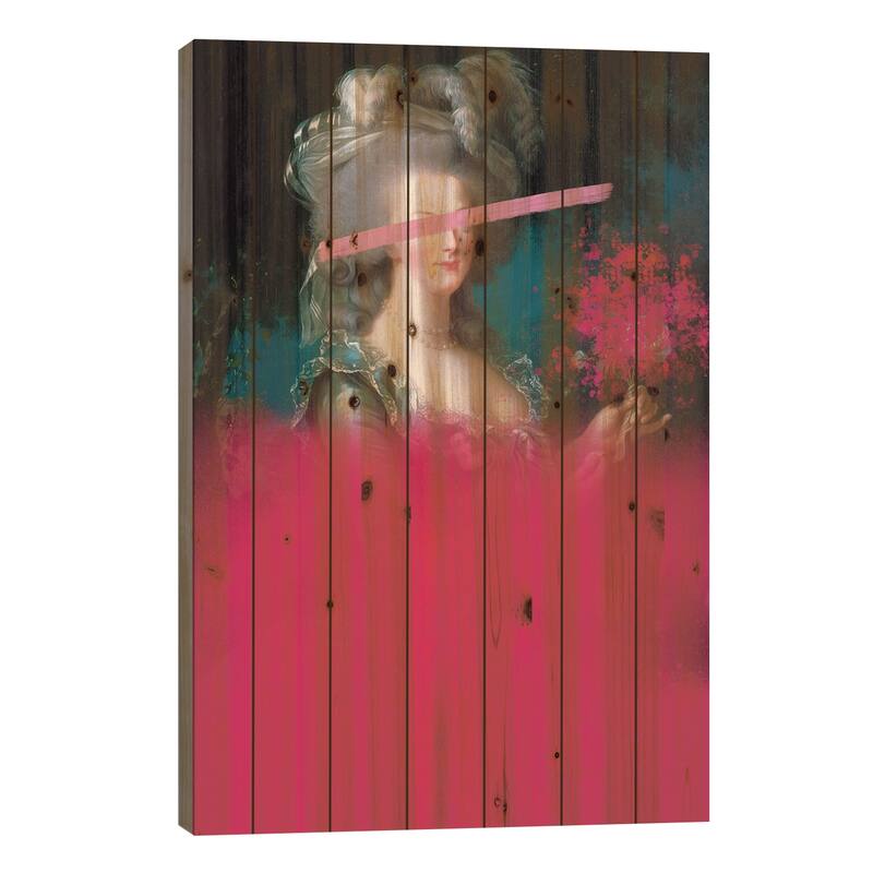 Marie Antoinette Spray Pain Print On Wood by Grace Digital Art Co - Multi-Color - 40x26x1.5