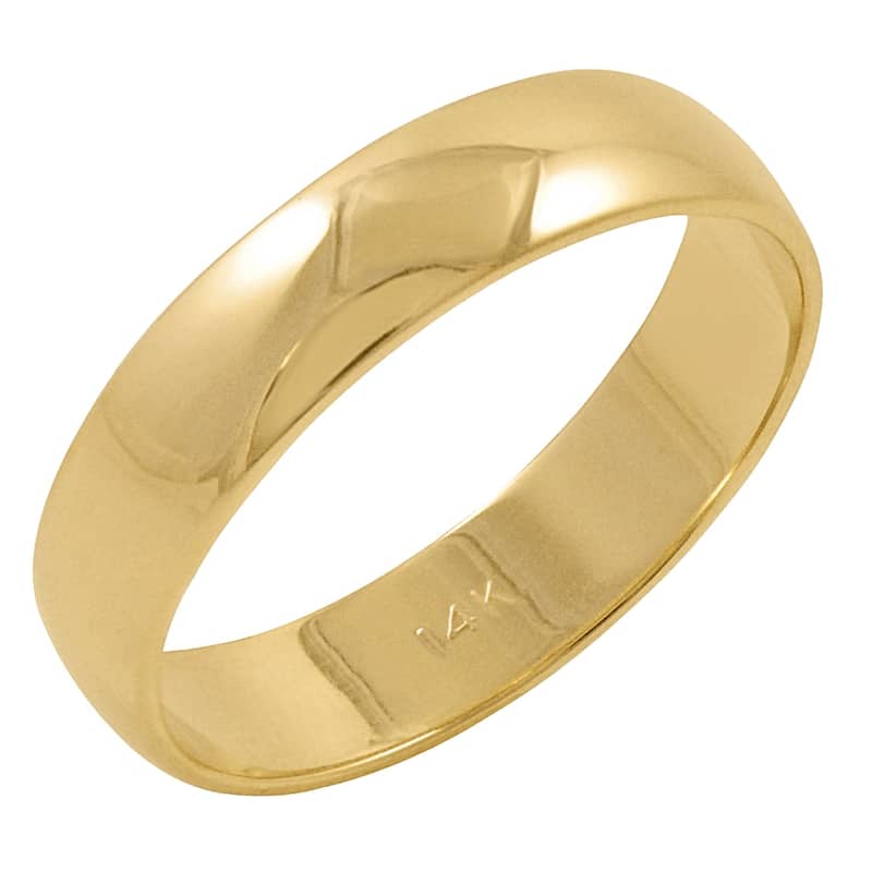 Oxford Ivy Men's 14K Gold 5mm Classic Wedding Band Available Ring Sizes 7-14 - 10.5 - Yellow