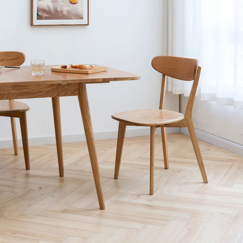 Set of 4 Natural Wooden Dining Chair