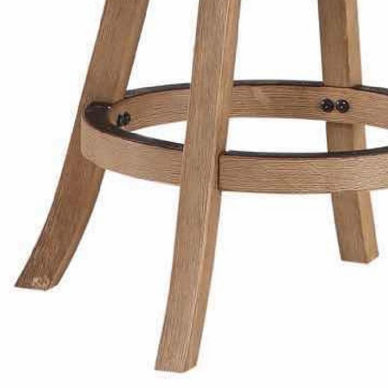 24 Inch Wood Counter Stool, Swivel Seat, High Density Foam Cushion - 17.75 L x 17.75 W x 24.5 H, in inches