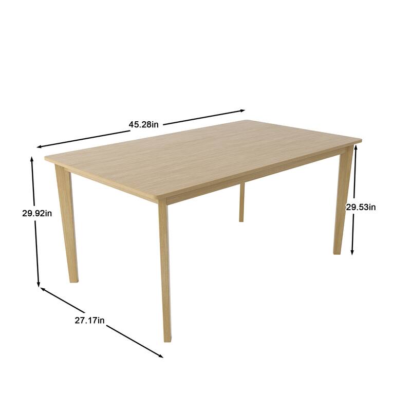 Scandinavian Rectangular Dining Table Solid Wood Natural Finish Multi Functional - Natural Wood