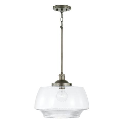 Miller 15" 1-light Pendant w/ Clear Ribbed Glass