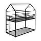 preview thumbnail 7 of 18, Modren Twin over Twin House Bunk Bed With Metal Frame and Built-in Ladder for Bedroom