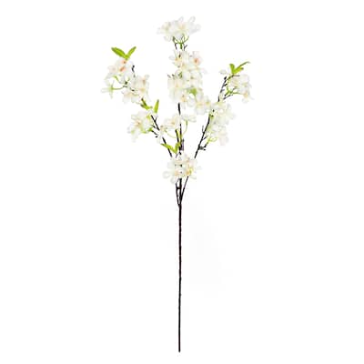 Set of 4 Cream White Artificial Apple Blossom Flower Stem Spray 34in - 34" L x 12" W x 4" DP