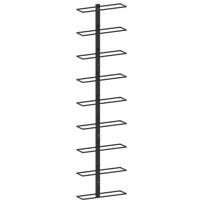 vidaXL Wall Wine Rack Wall Mounted Bottle Holder Storage Organizer for Pantry - 9.4" x 3.1" x 38.6" 9 bottles - Black