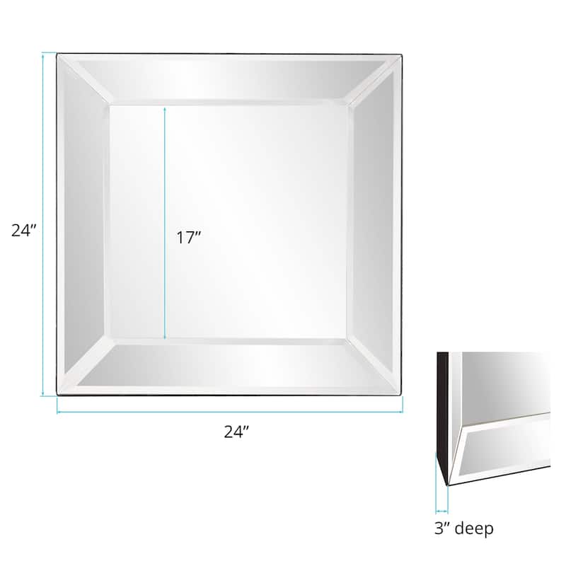 Allan Andrews Wood Framed Pitched & Flared Wall Mirror - 24" x 24"